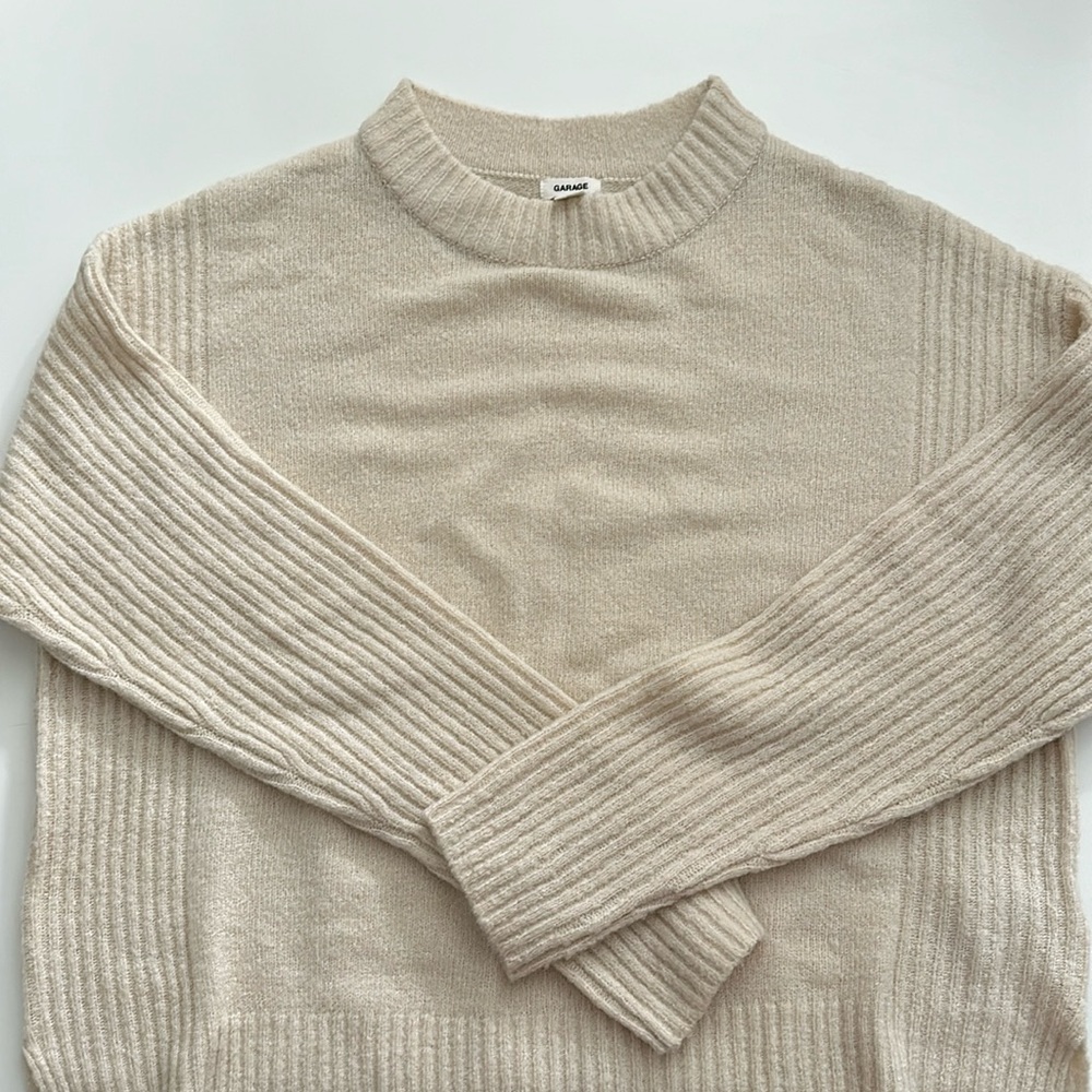 Garage Beige High-Low Sweater